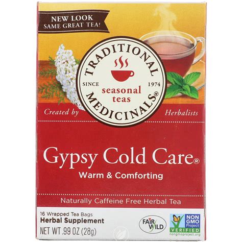 4 Pack Traditional Medicinals Teas Gypsy Cold Care Tea 16 Bag