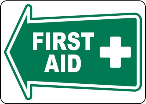 Directional First Aid Sign Claim Your 10 Discount