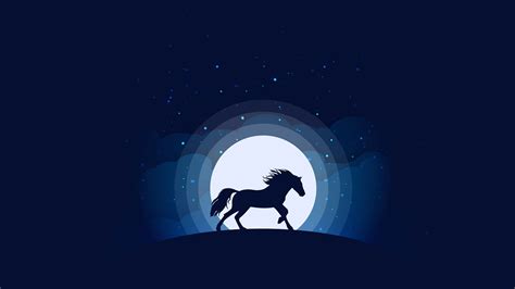 Horse Silhouette Moon Minimal 4k Wallpapers Wallpapers Hd