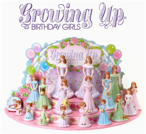 Growing Up Birthday Girls Figurines Enesco 1982 Growing Up Girls Age 2 Brunette Hair Birthdaybuzz