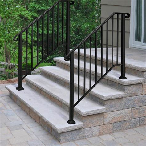 Outdoor Handrails For Concrete Steps Adding Wooden Handrails To