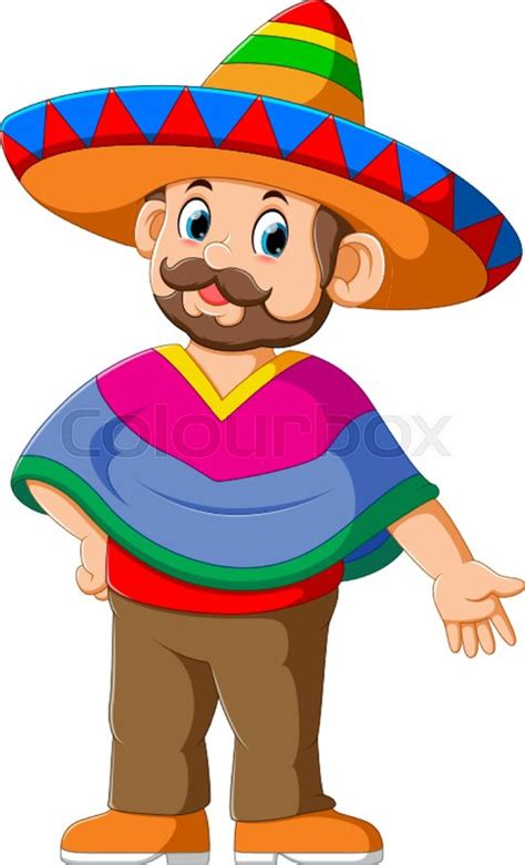 Happy Mexican Cartoon Character Of Stock Vector Colourbox