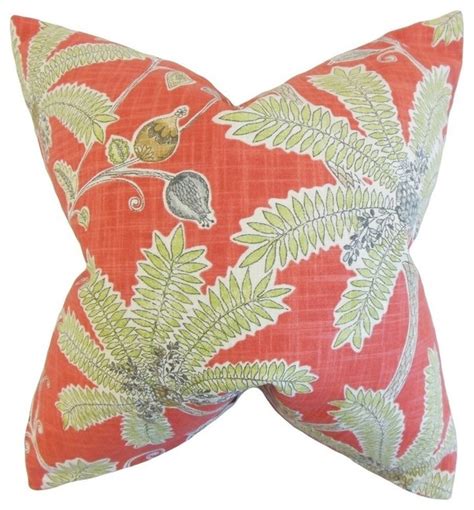 Yahor Foliage Pillow Coral Tropical Decorative Pillows By The