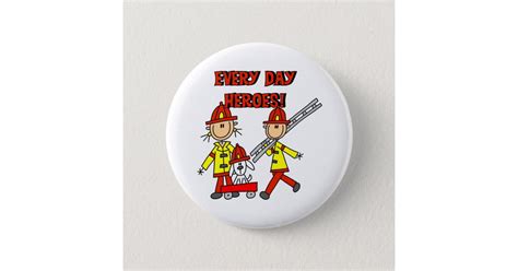Firefighter Heroes Button Zazzle