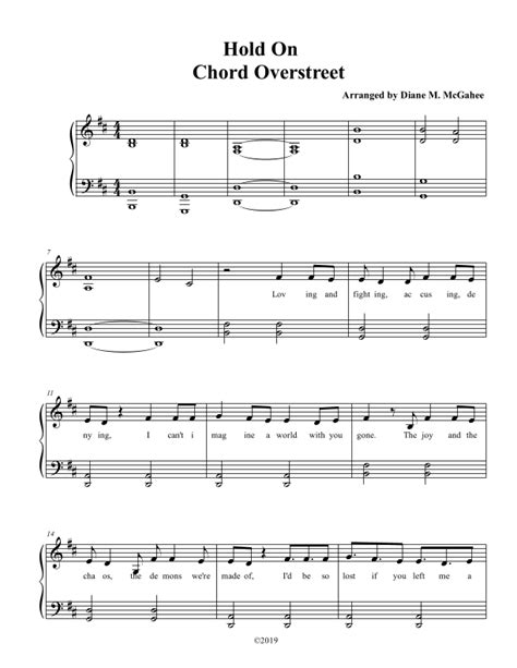 Hold On Arr Diane M Mcgahee Sheet Music Chord Overstreet Piano And Vocal