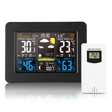 Buy Konesky Wireless Weather Station Forecast Clock Indoor Outdoor