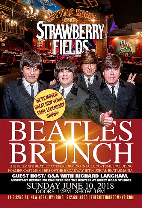 The Beatles Brunch Rides Again On Sunday 061018 At The Cutting Room