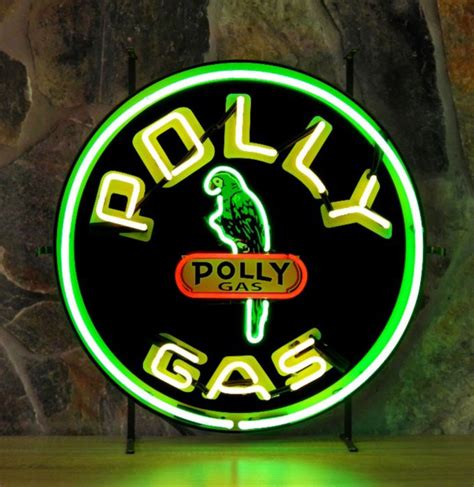Polly Gas Neon Sign With Metal Sign 60 X 60 Cm