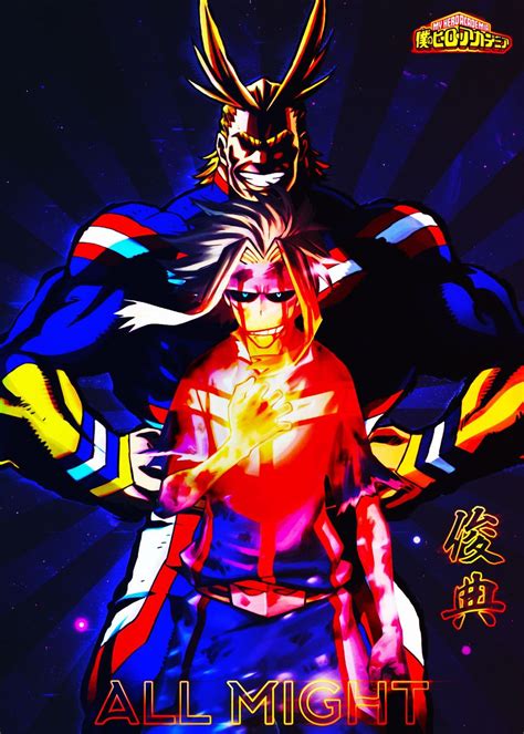 Anime Bnha All Might Poster By Reo Anime Displate