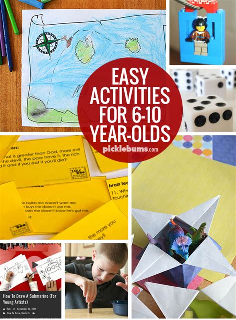 Ten Easy Activities For 6 10 Year Olds Picklebums