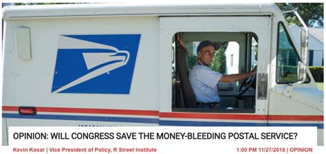 Will Congress Save The Money Bleeding Postal Service Kevin R Kosar