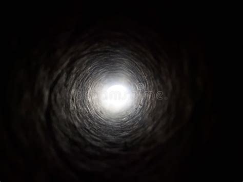 Black Tunnel With Light In The End Background Dark Toward Light