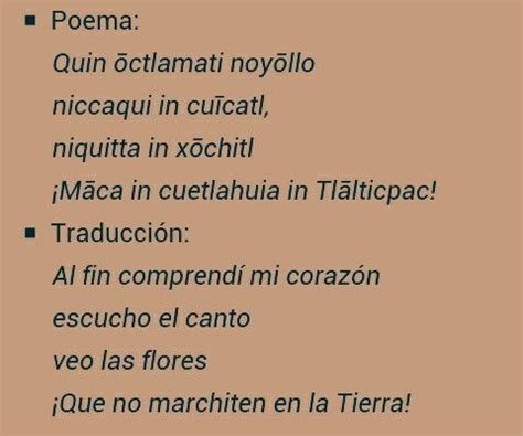 Náhuatl Actividades de superación Palabras en nahuatl Poemas