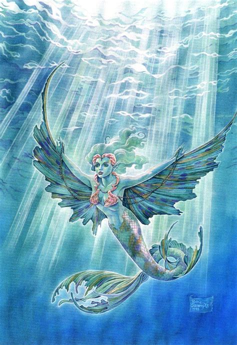 Fantasy Art Winged Mermaid By Rainesz At Epilogue Beautiful