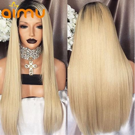 Buy Pre Plucked Dark Roots Blonde Human Hair Wig With