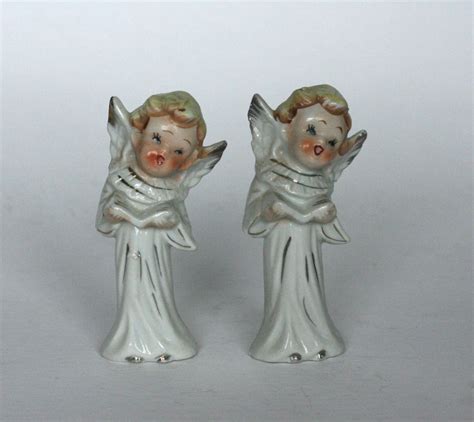 Vintage Ceramic Angels Made In Japan Set Of Two Etsy