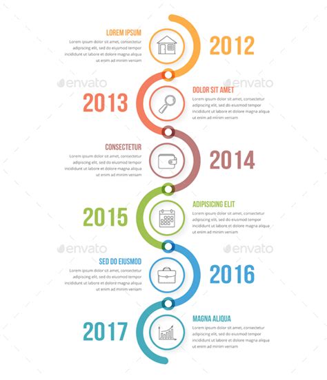 Vertical Timeline Infographics With Leafs Vector Imag