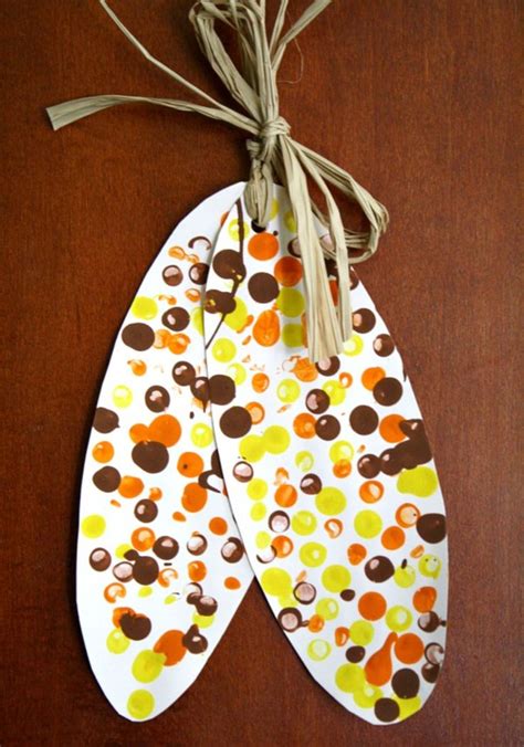 Painted Flint Corn Craft Thanksgiving Crafts Preschool Easy