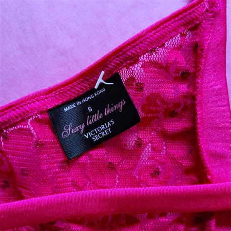 Vintage Victoria S Secret Sexy Little Things Pink Lace Satin Thong Panties S Ebay