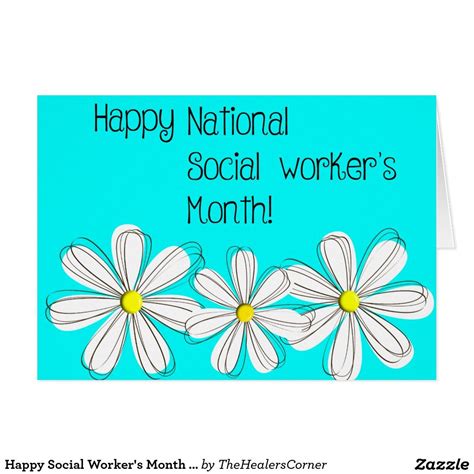 Happy Social Workers Month Daisies Thank You Card
