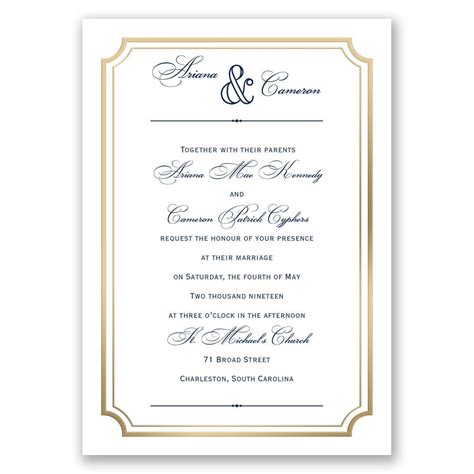 Wedding invitation and photo frame. Gold Frame Wedding Invitation | Ann's Bridal Bargains