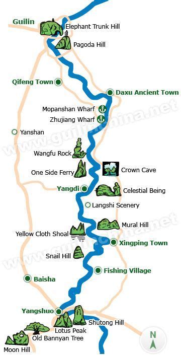 Li River Map Travel Guide Guilin China Travel