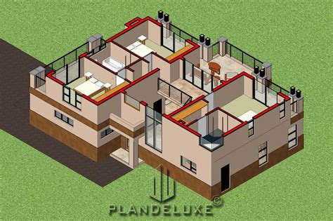 Although comprised of less square footage, small house plans continue to need space for automobiles and other family owned necessities; Simple 3 Bedroom House Plans With A Garage | Bali Style | Plandeluxe