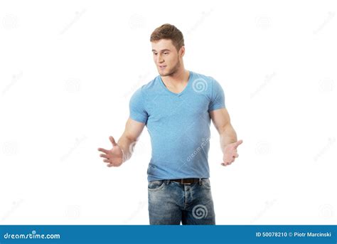 Young Man Shrugging His Hands Stock Photo Image Of Confusion
