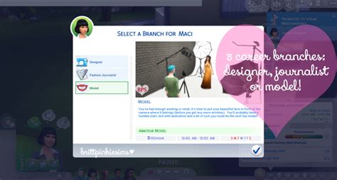 Looks like all those hours. Sims 4 CC's - The Best: Fashion Career Mod by Brittpinkiesims