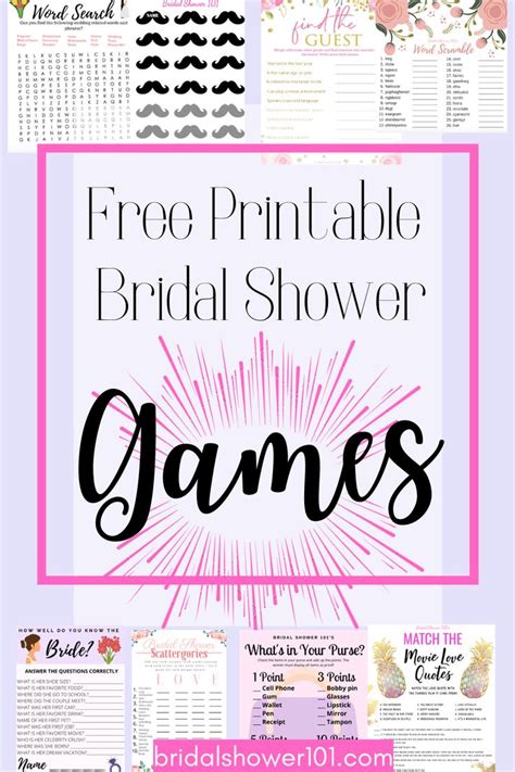 17 Free Printable Bridal Shower Games Bridal Shower Games Free