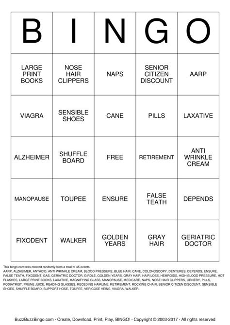 Over The Hill Bingo Cards To Download Print And Customize