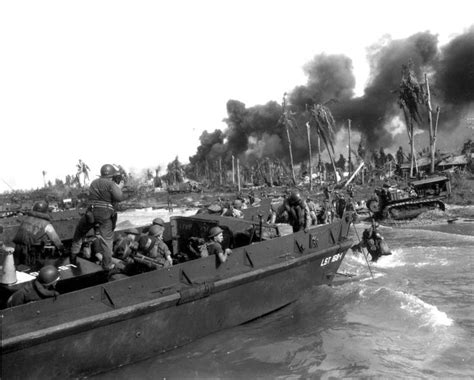 Australian Troops Landing At Balikpapan Borneo July 1945 Lest We