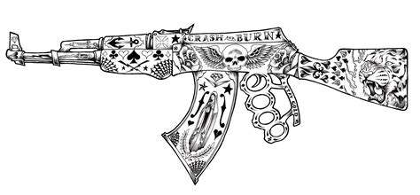 Gangster Gun Tattoo Drawings