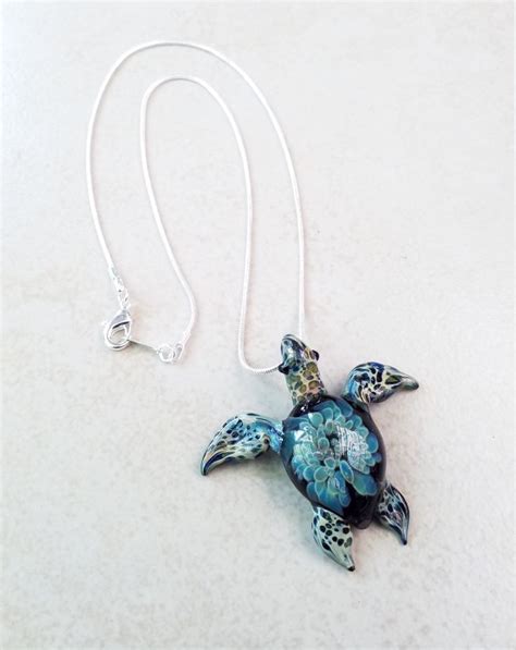 Sea Glass Sea Turtle Pendant Jewelry This Turtle Necklace Is Etsy