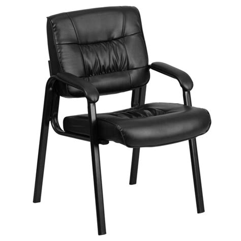 Black Leather Executive Guest Office Side Chair Overstock 13766201