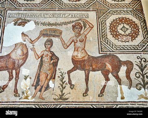 4th Century Roman Mosaic Panel Of The Goddess Venus From Ulules Elles