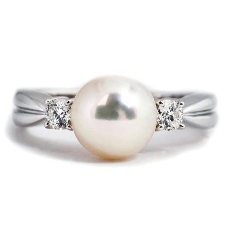 Vintage Mikimoto Round Akoya Pearl Ring