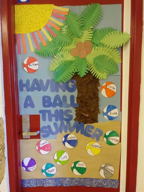 Summer theme door decoration | Door decorations classroom, Class door