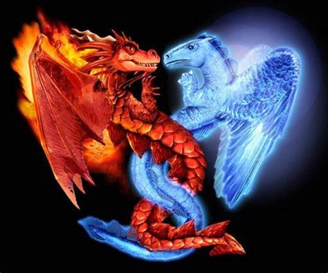 Fire And Ice Dragon Beautiful Amazing Picture Images