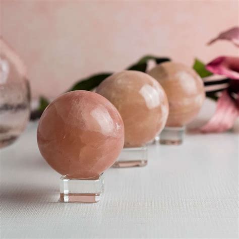 Rose Calcite Spheres The Crystal Apothecary Co
