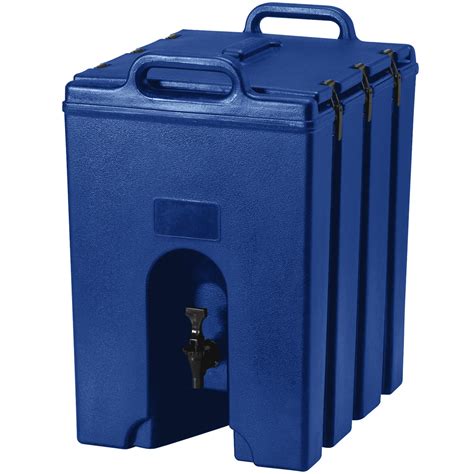 Some of the different varieties on offer are insulated beverage dispensers and accessories, camtainer insulated containers, cambro insulated beverage dispenser etc. Cambro 1000LCD186 Camtainer 11.75 Gallon Navy Blue ...