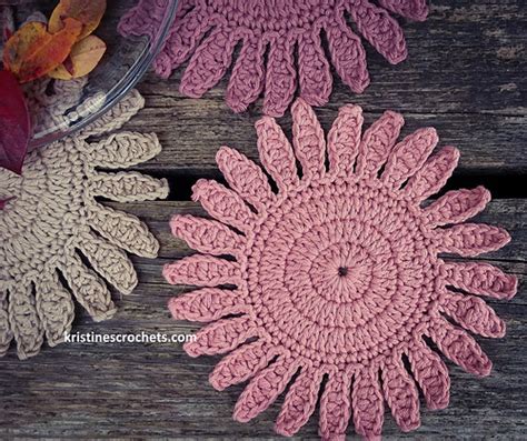 Ravelry Petal Coaster Pattern By Kristines Crochets