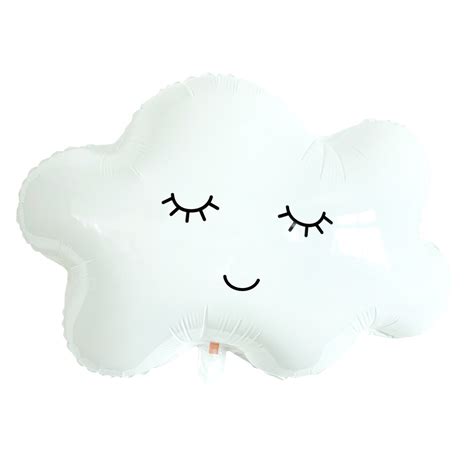 Cute Smiley Face White Cloud Aluminum Balloon Birthday Banquet Shopping Mall Dress Up Decoration