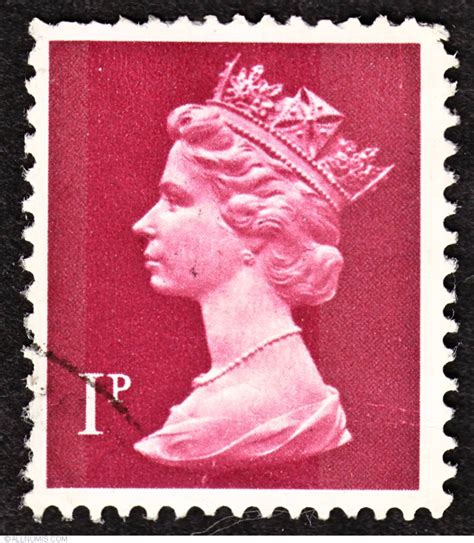 1p 1971 Machin Queen Elizabeth Ii 1971 Great Britain Stamp 6332