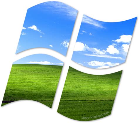 Windows Logo With Bliss Wallpaper Windows Xp Logo Bliss Clipart