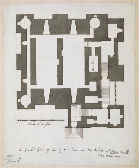 The Ground Plan Of The Square Tower In The Middle Of Dover Castle J