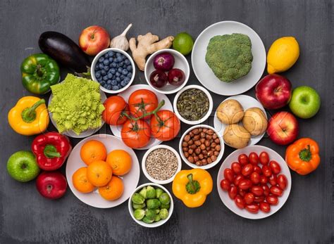 Healthy Eating Ingredients Fresh Stock Image Colourbox