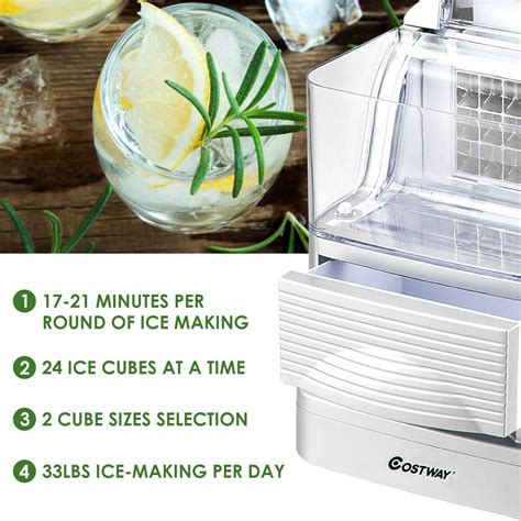 Food grade abs and stainless we suggest that you can try to increase the time of making ice costway representative. COSTWAY Portable Ice Makers Large Capacity 33lbs of Ice ...
