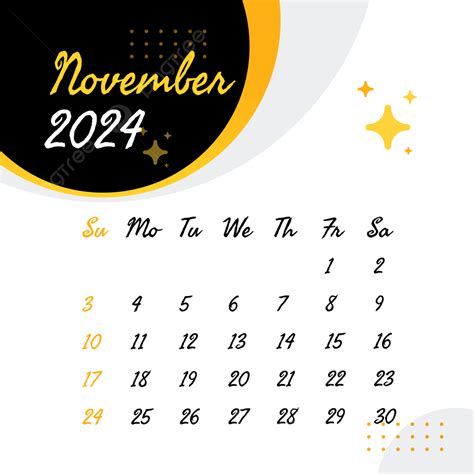Design De Calendário Mensal De Novembro De 2023 Vetor Png Novembro De