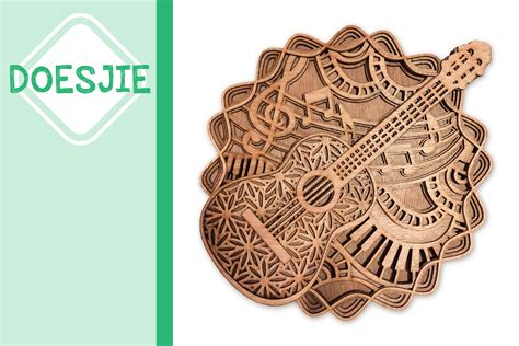 Download Multi layer mandala music instrument guitar (596184) | Cut ...